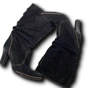 Coach Black Suede Boots Size 6.5